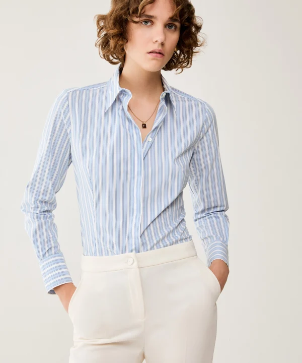Camicia slim in popeline