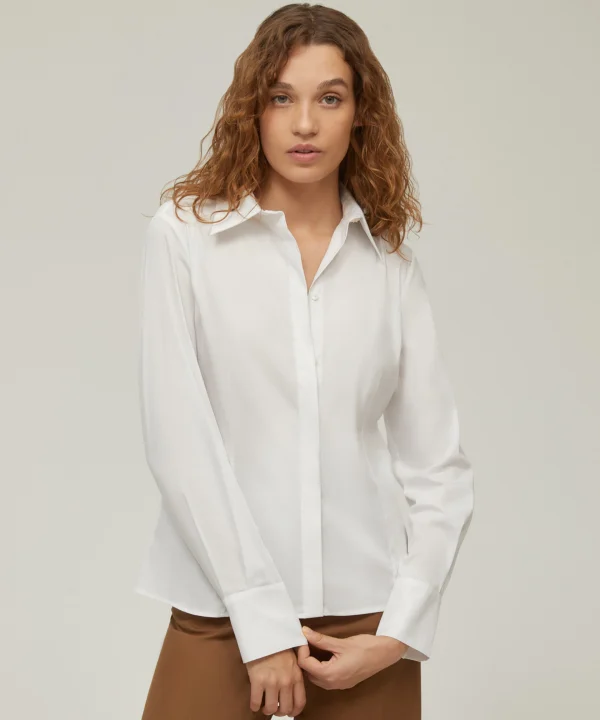 Camicia slim in popeline