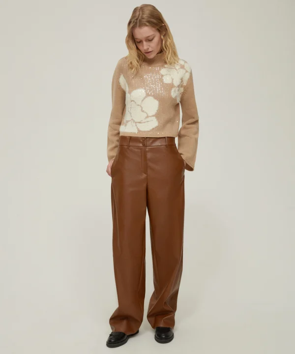 Pantaloni in jersey spalmato