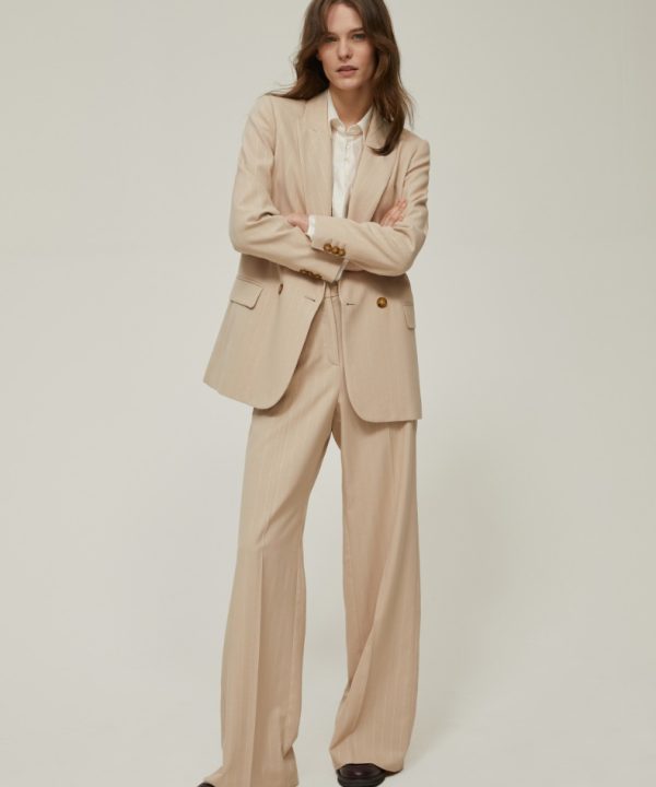Blazer in gabardine gessato lamé