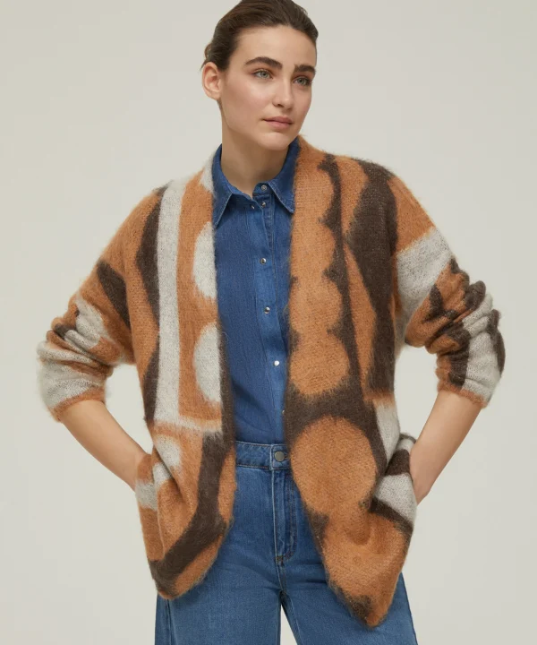 Cardigan in mohair jacquard