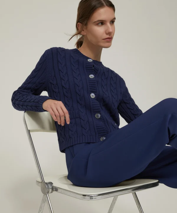 Cardigan boxy fit a trecce