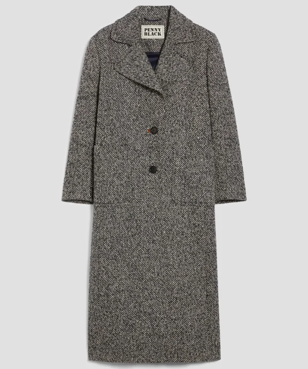 Cappotto midi in tweed