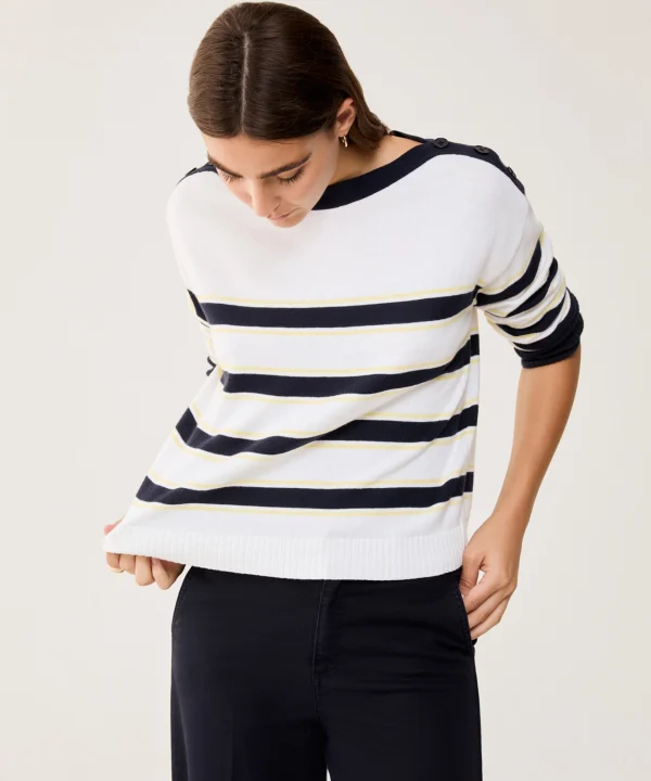 Marinière in cotone e cashmere